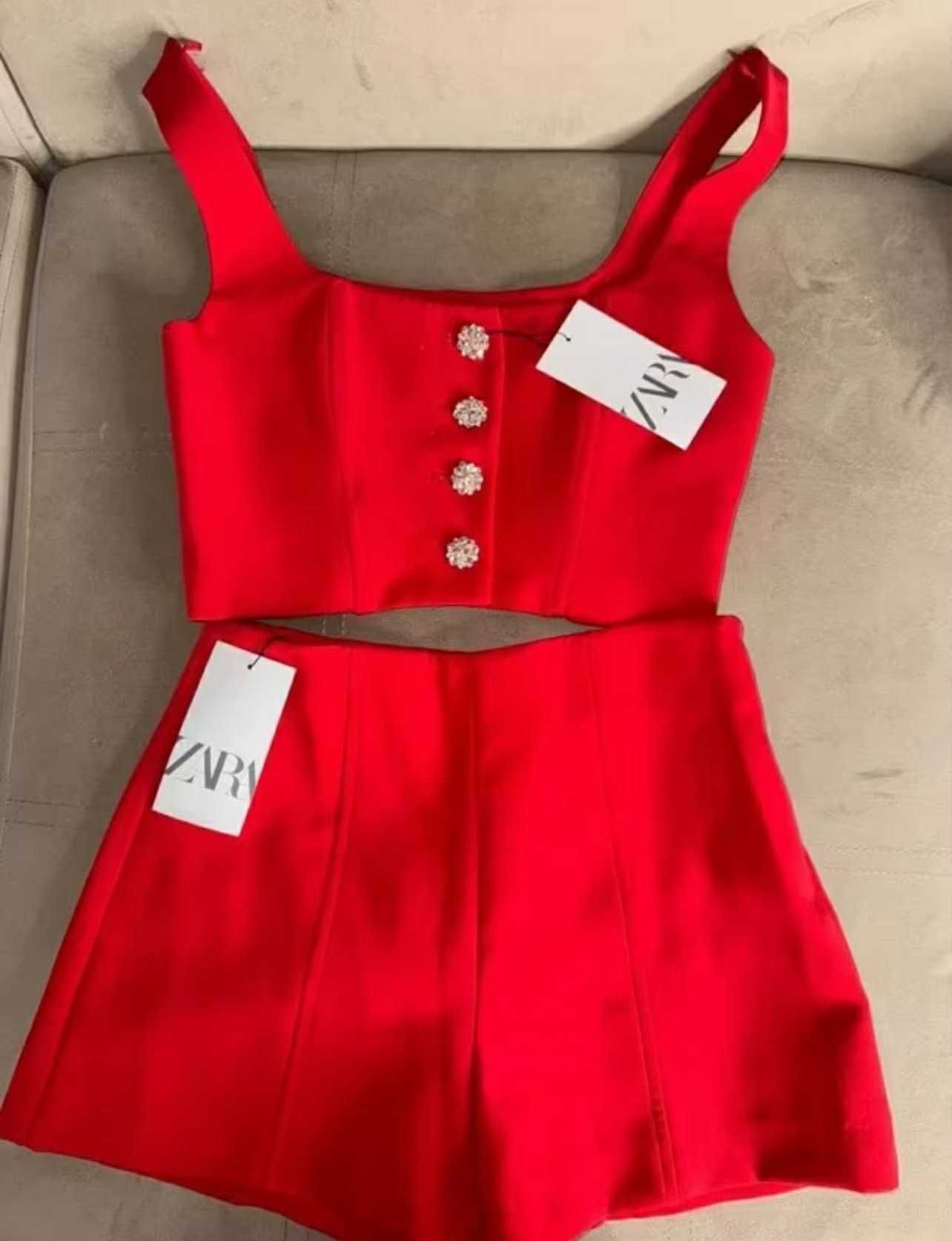 Сет Zara червен Горнище М долнище С