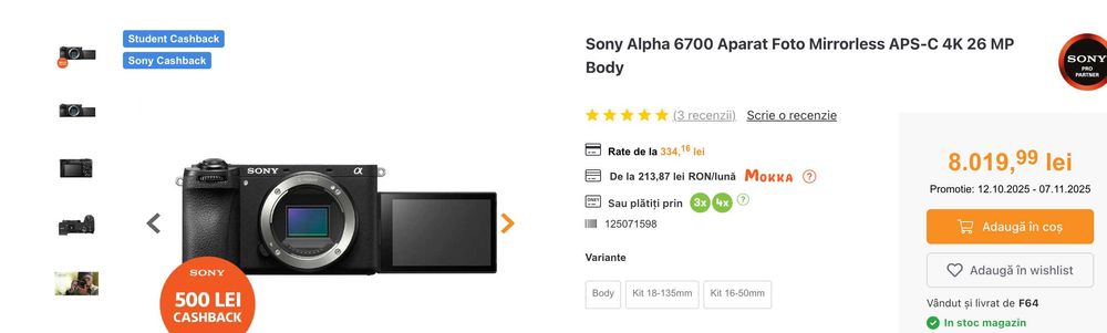 Sony a6700 - Mirrorless - Ca Nou - GARANTIE