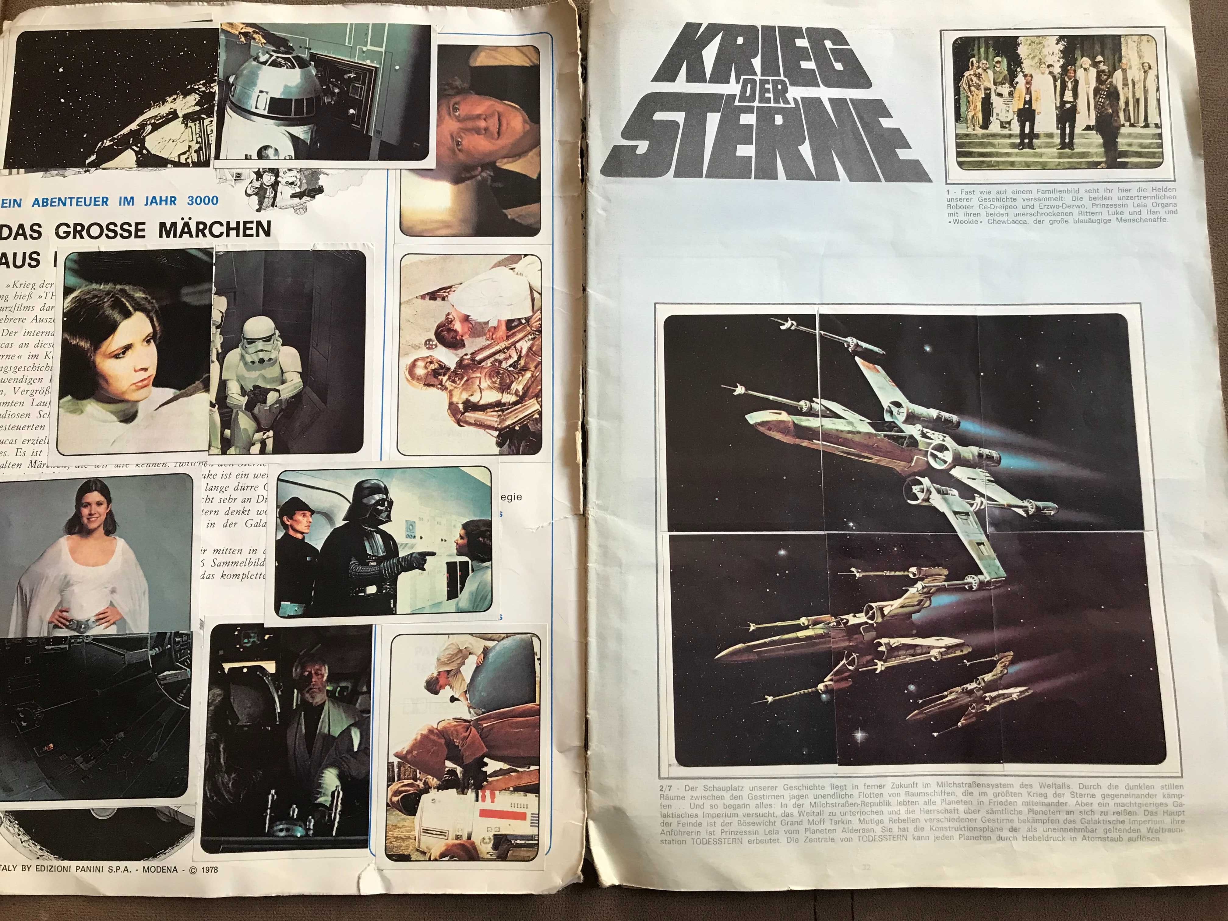 Star Wars Krieg Der Sterne Panini 1977 пълен албум със стикери