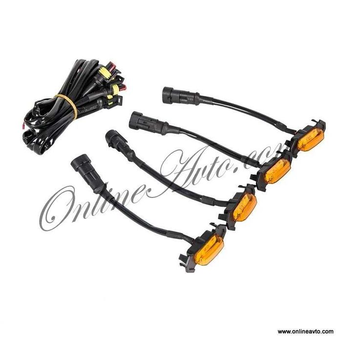 Off Road DRL 12V 4x18W Led бели светлини за решетка Amber