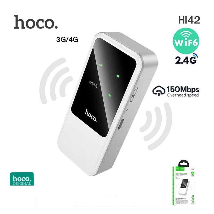 Компактный 4G Мобильный Wi-Fi роутер Hoco HI42. Есть доставка
