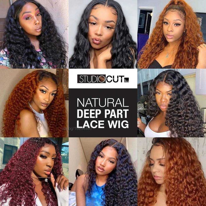 Кафява къдрава омбре дантелена перука с тъмни корени лейс фронт