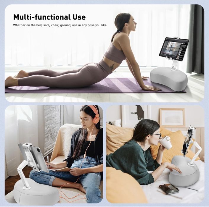 Suport pernă premium AboveTEK pentru smartphone/tabletă, reglabil 360°