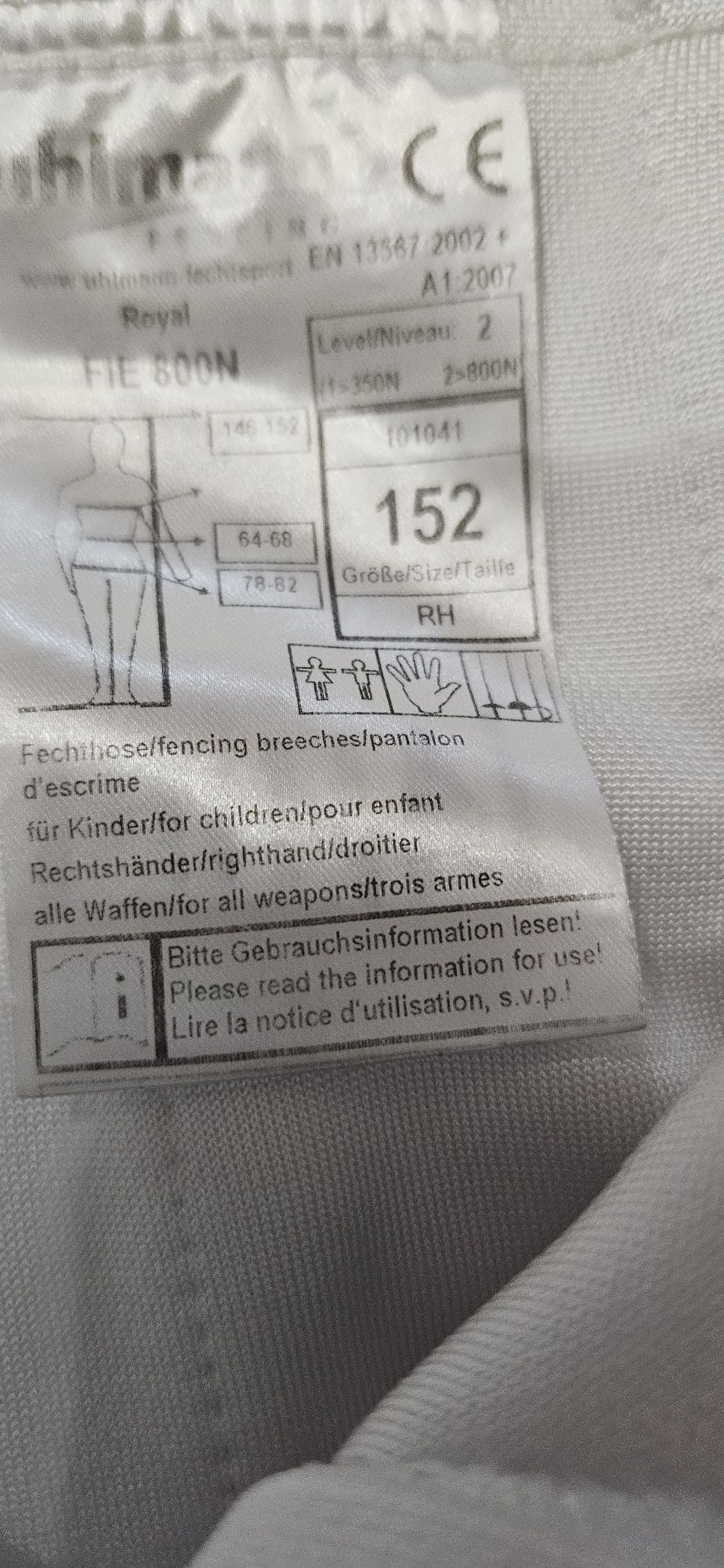 Vand costum scrima copii 152 cm