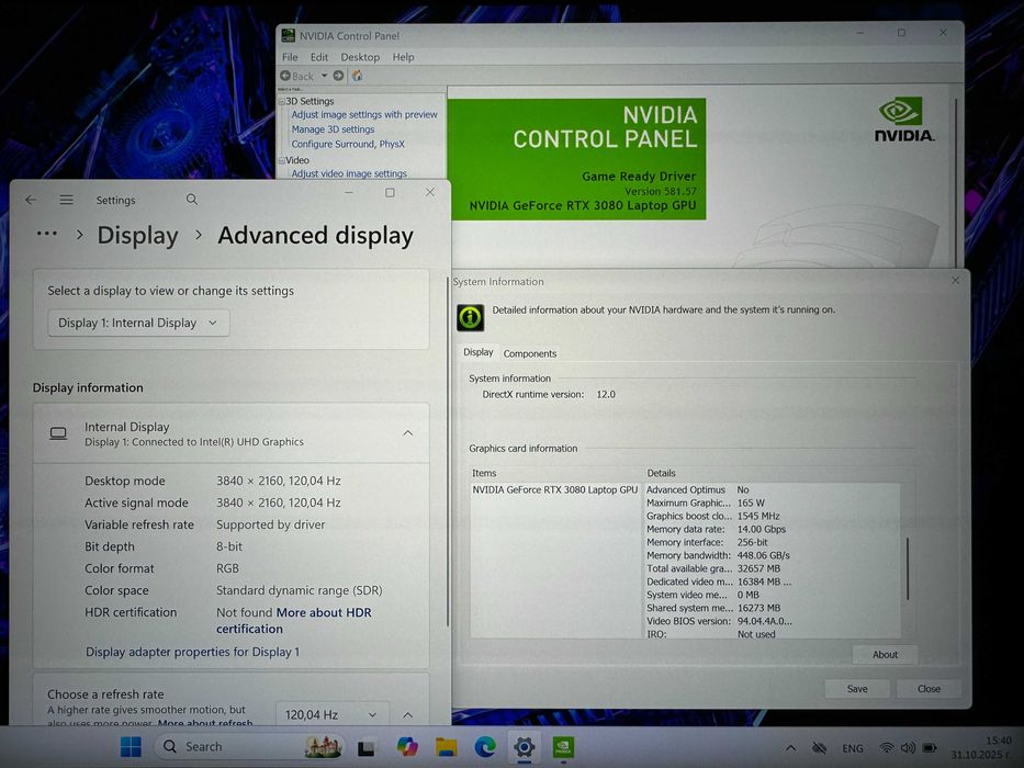 17.3 4K 120Hz i9-11980HK Acer Predator Helios 500 Nvidia RTX 3080 16GB