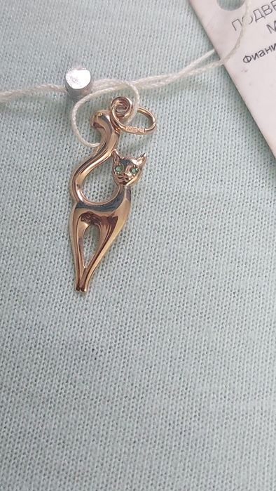 Новая подвеска кулон кошка золото