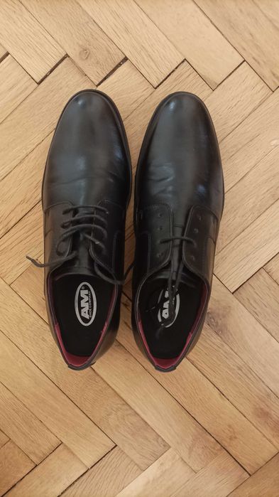 Мъжки черни официални обувки изкуствена кожа, номер 44