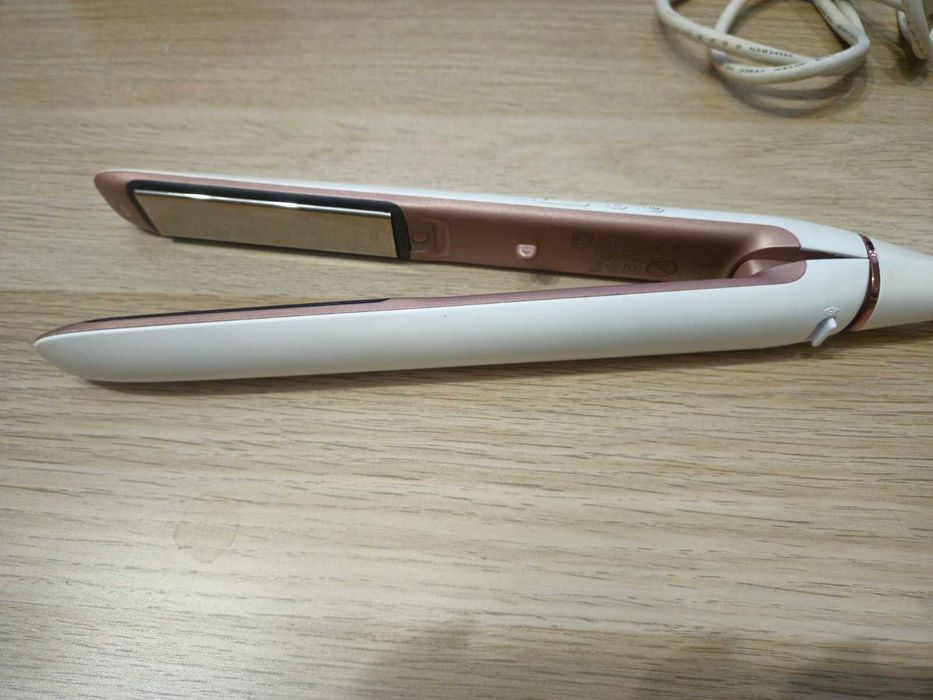 Placa indreptat parul - Philips Senzor Moisture Protect, Alb/Roz