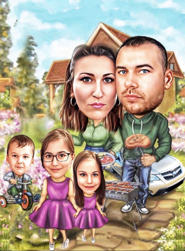 Карикатура А3 формат с рамка!