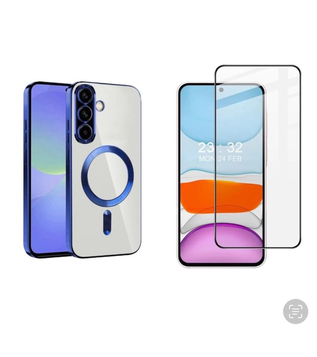 Husa Silicon MagSafe Rock+Folie Sticla Smasung A16/A17/A35/A36/A55/A56