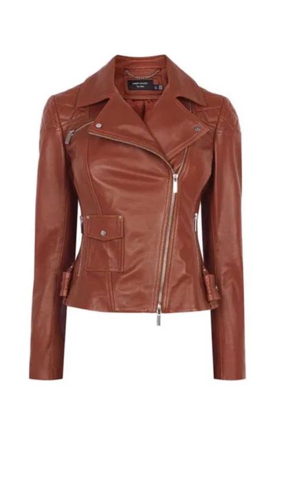 Естествено кожено яке Karen Millen S