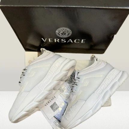 Adidasi Versace Chain reaction ** full white**