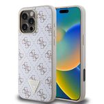 Guess hardcase 4g triangle metal logo за iphone 16 pro max – бял