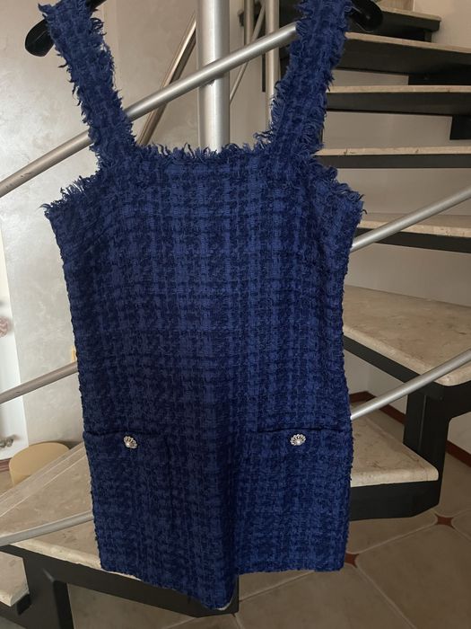 Рокля Zara ,букле ,тъмно синя.Перфекно състояние!Размер хs