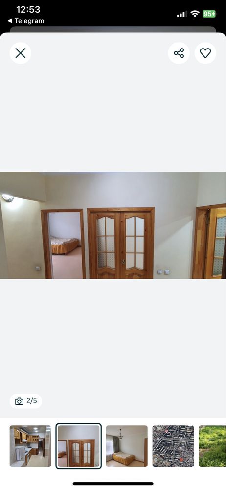 Продается 2-x квартира в Мирзо-Улугбекском районе, ул Феруза, 1-этаж