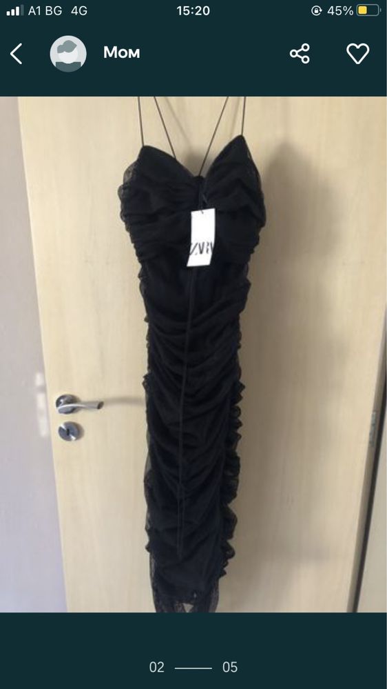 Нова черна рокля  Zara тюл
