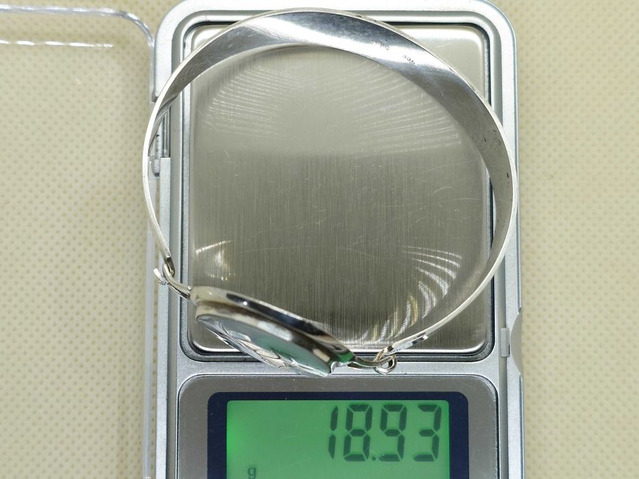 Brățară superbă din argint 900 cu panou inlay din sidef, Zuni