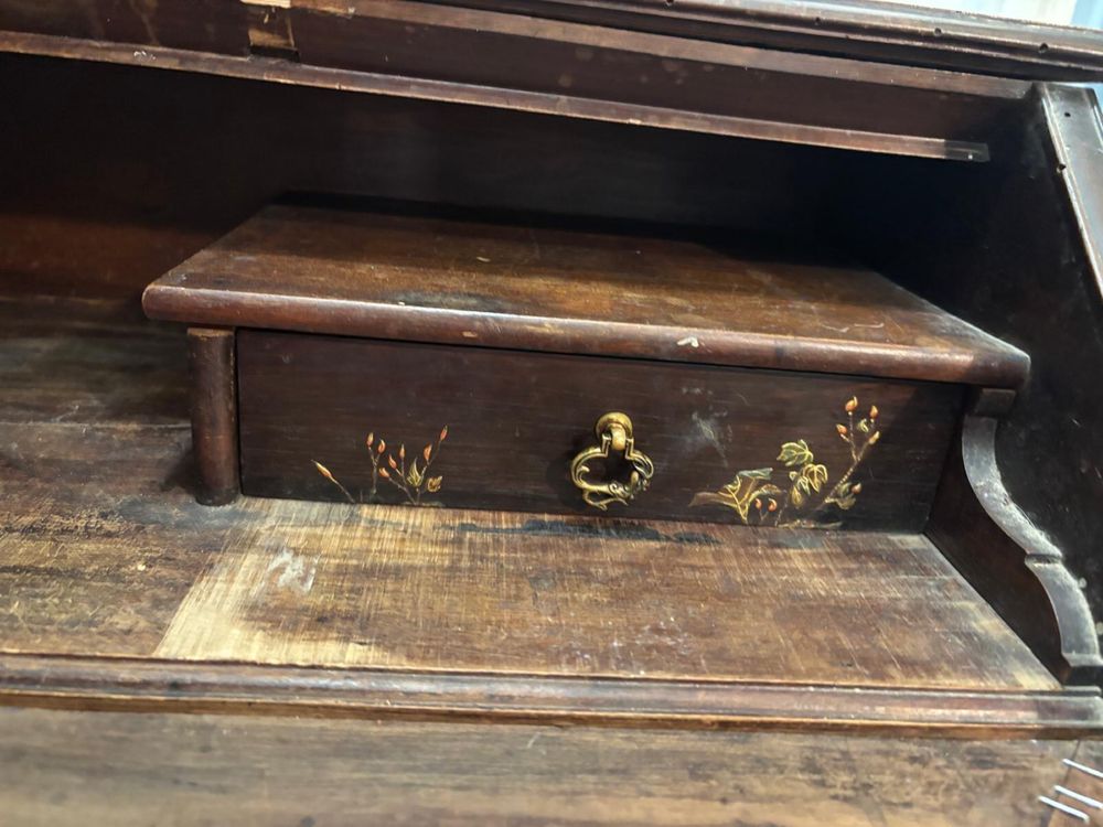 Birou secretaire asiatic lemn, sidef si fildes sec.XX