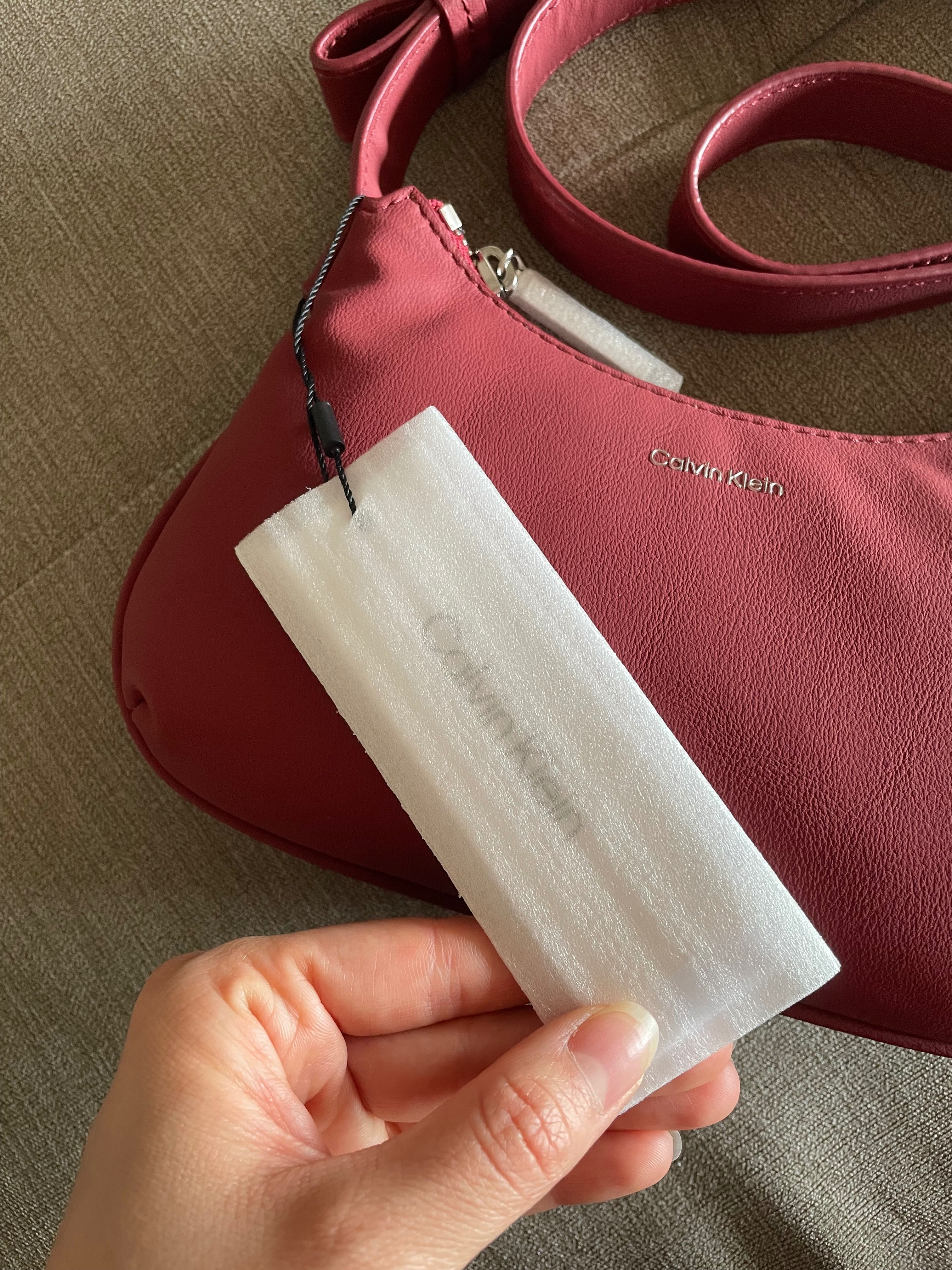 Чанта Calvin Klein, цвят бордо, нова