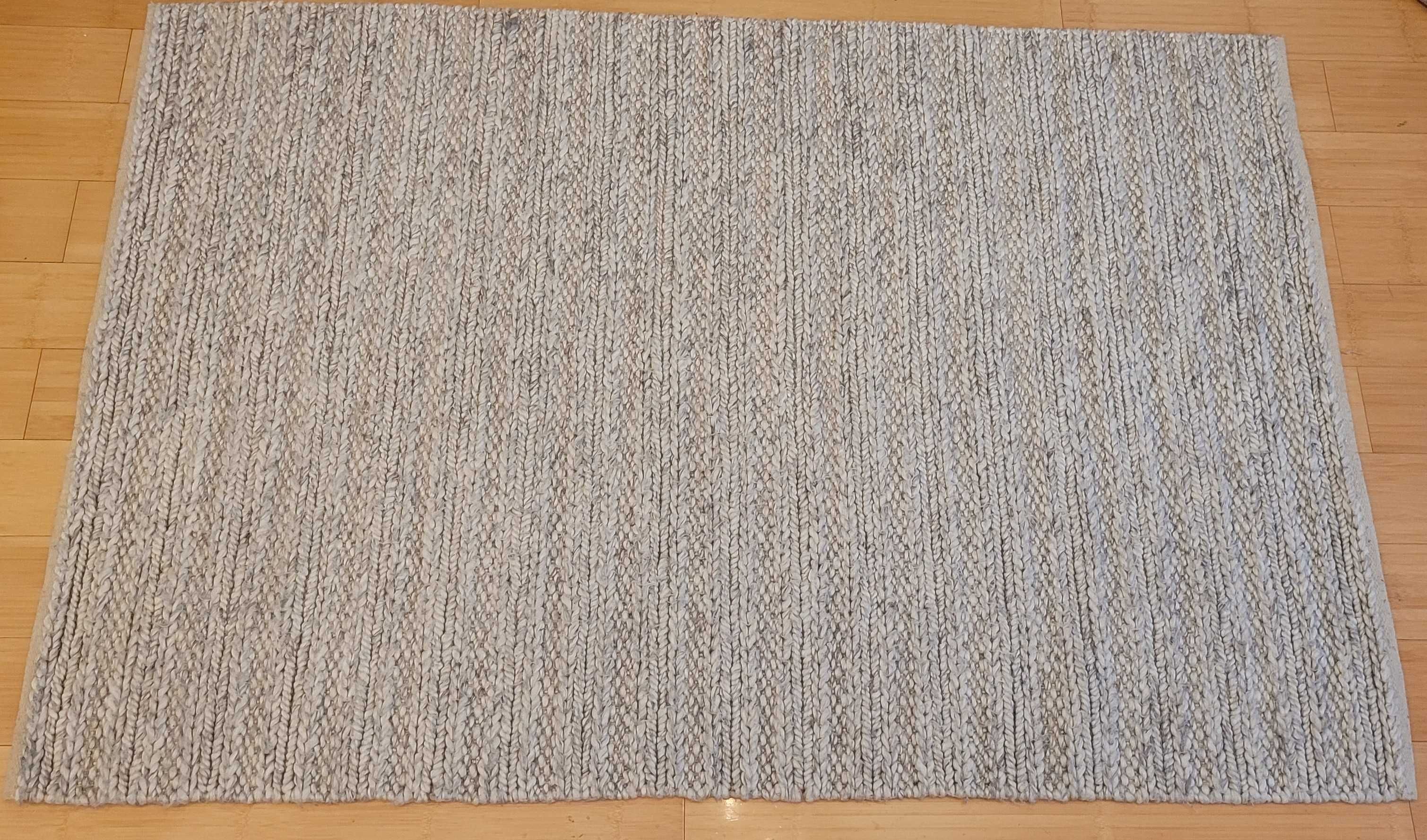 covor crem rustic-modern, lână, 190x127
