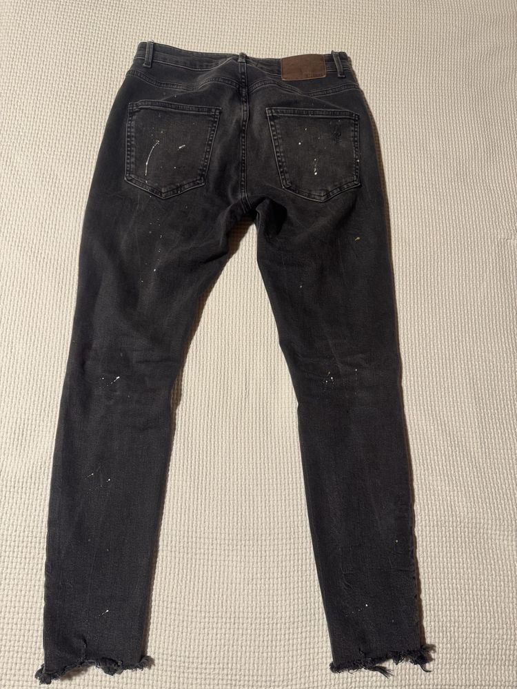 Blugi Bershka negri SLIM FIT