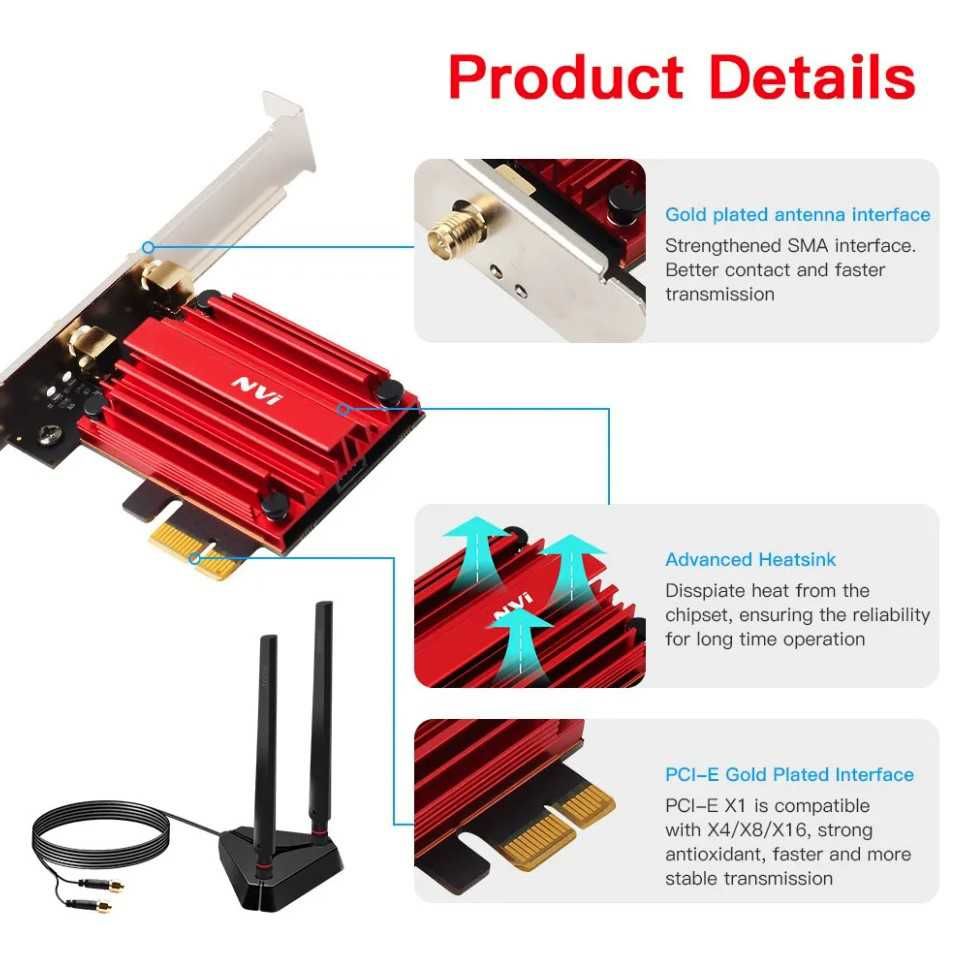 Wi-Fi 6E pci-e адаптер 5374 Мбит/с