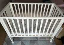Patut co-sleeping alb lemn 3in1 Contact Art, salteluta inclusa