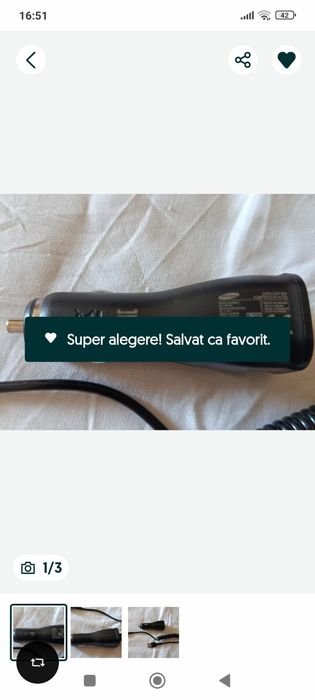 Incarcator auto original Samsung