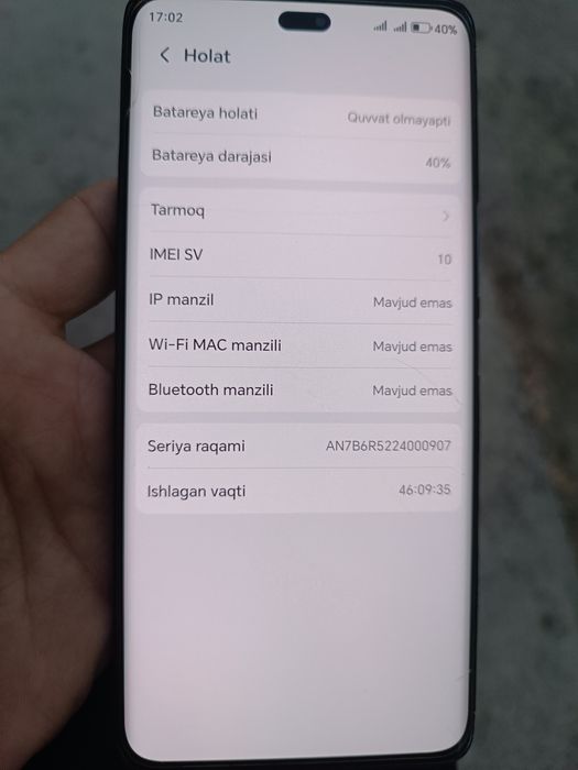 Honor 9c holati yaxshi batareykalari 2 kunga yetadi ishlatilsa