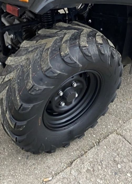 Set 4 jante atv de tablă r12 + cauciucuri cst