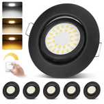 Spoturi LED încastrate, negre, reglabile, 5W