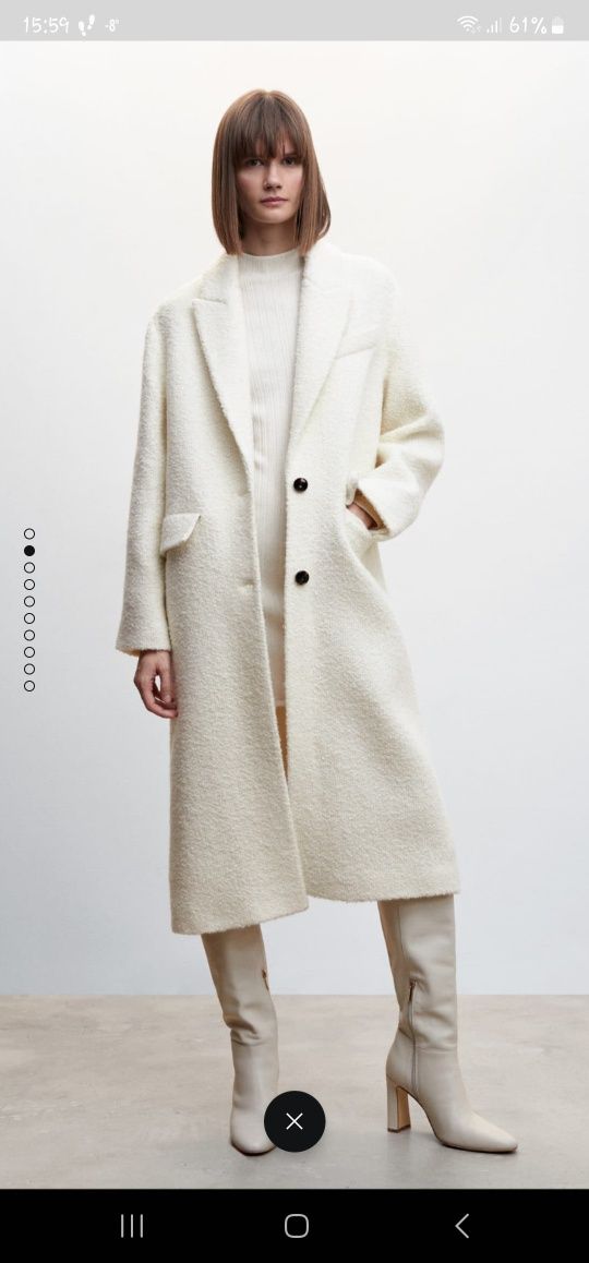 Женское белое пальто