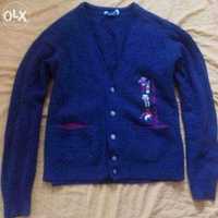 Cardigan / Pulover bleumarin de la Diesel, lana naturala extrafina