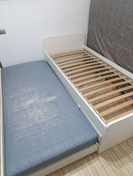 Pat extensibil Ikea alb 90x200 cu 2 setare