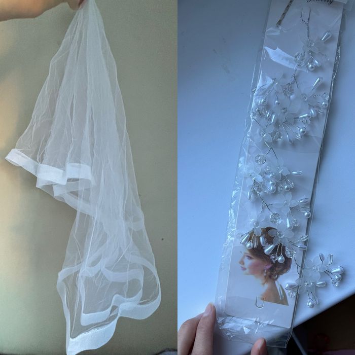 Фата+украшение для волос