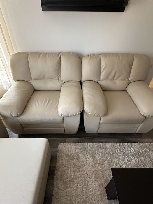 Vand canapea piele + 2 fotolii