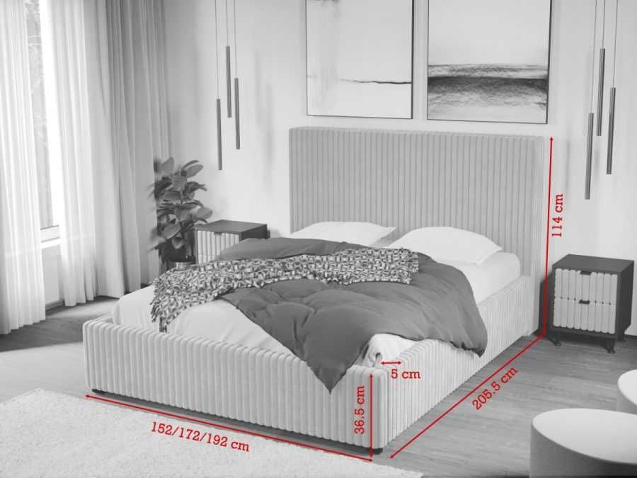 Pat Tapitat pentru saltea de 190 Reno Crem Tilia 3 rabatabil cu lada