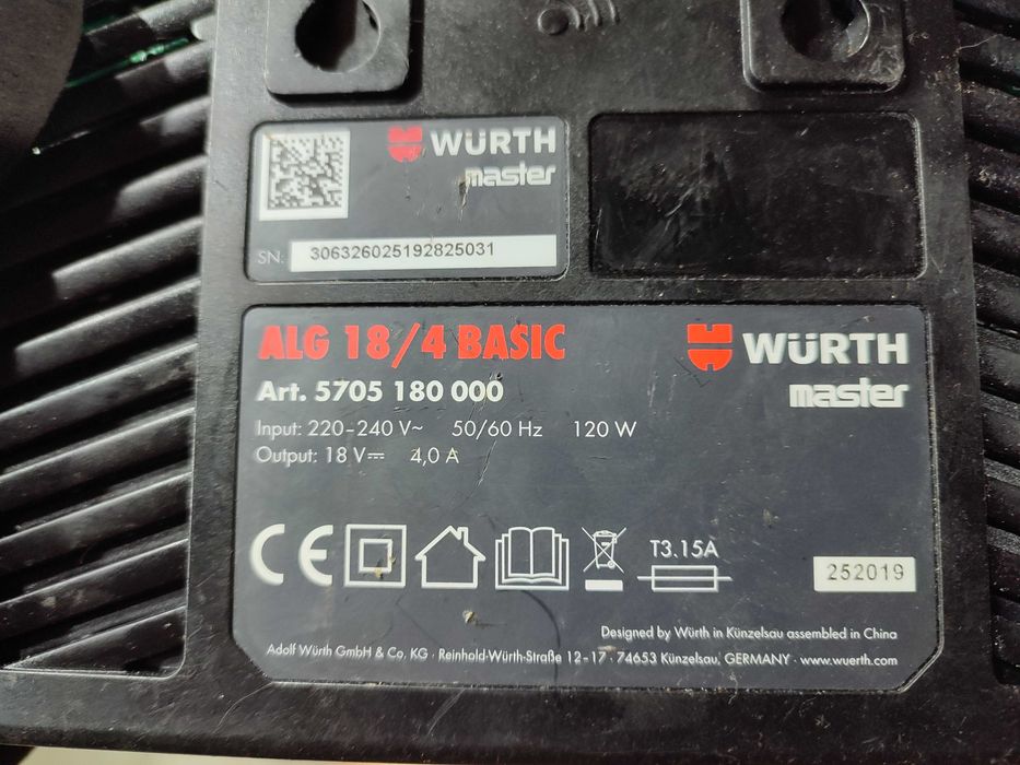 WURTH Mcube ALG18/4 BASIC 18V 4.0Ah charger incarcator sursa statie