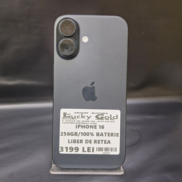 IPhone 16 256Gb 100% Baterie Garantie/Factura #48559