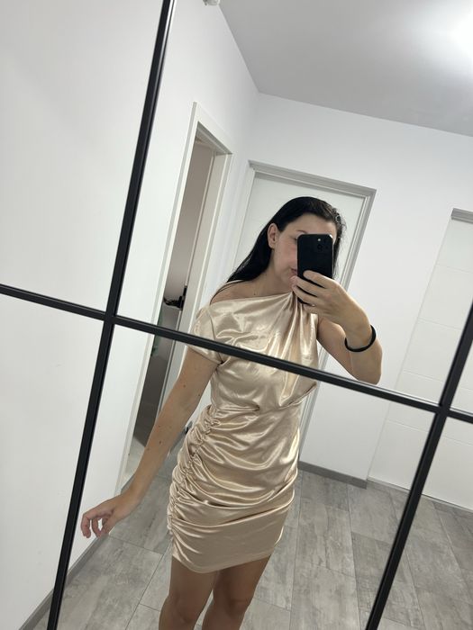 Rochie scurta, aurie, L/XL
