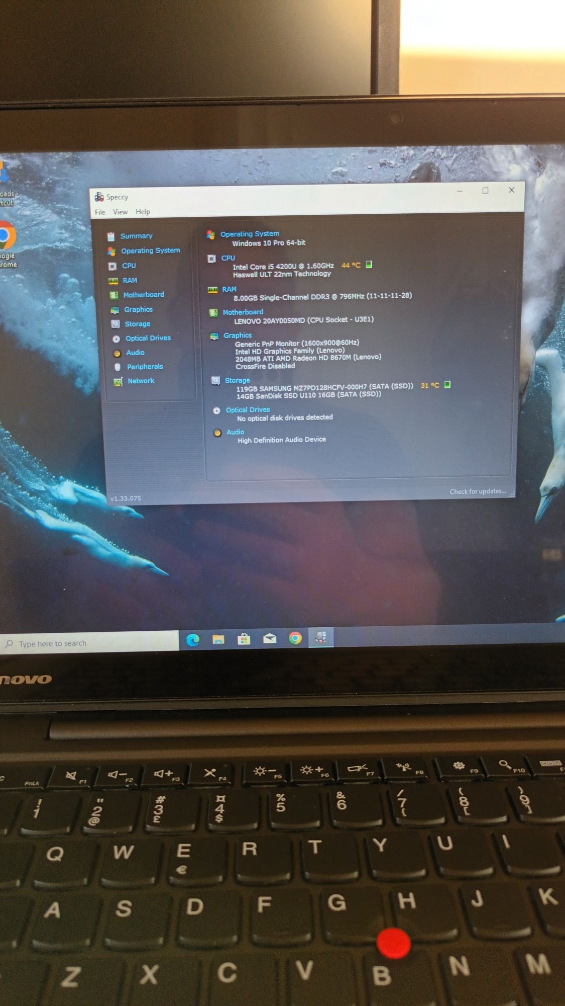 Laptop Lenovo Thinkpad S440 , i5-4200U, 8GB ram, touch-screen,  14"