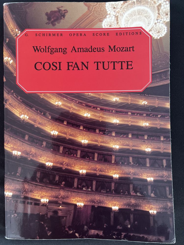 Partitura opera Cosi fan tutte - W. A. Mozart (Schirmer Edition)