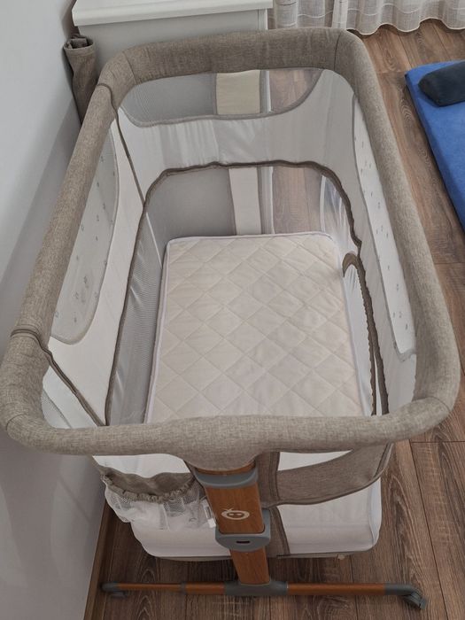 Pat 4in1 MoMi Smart Bed, Inaltime Reglabila, Cadru Poliester/Otel, 15k