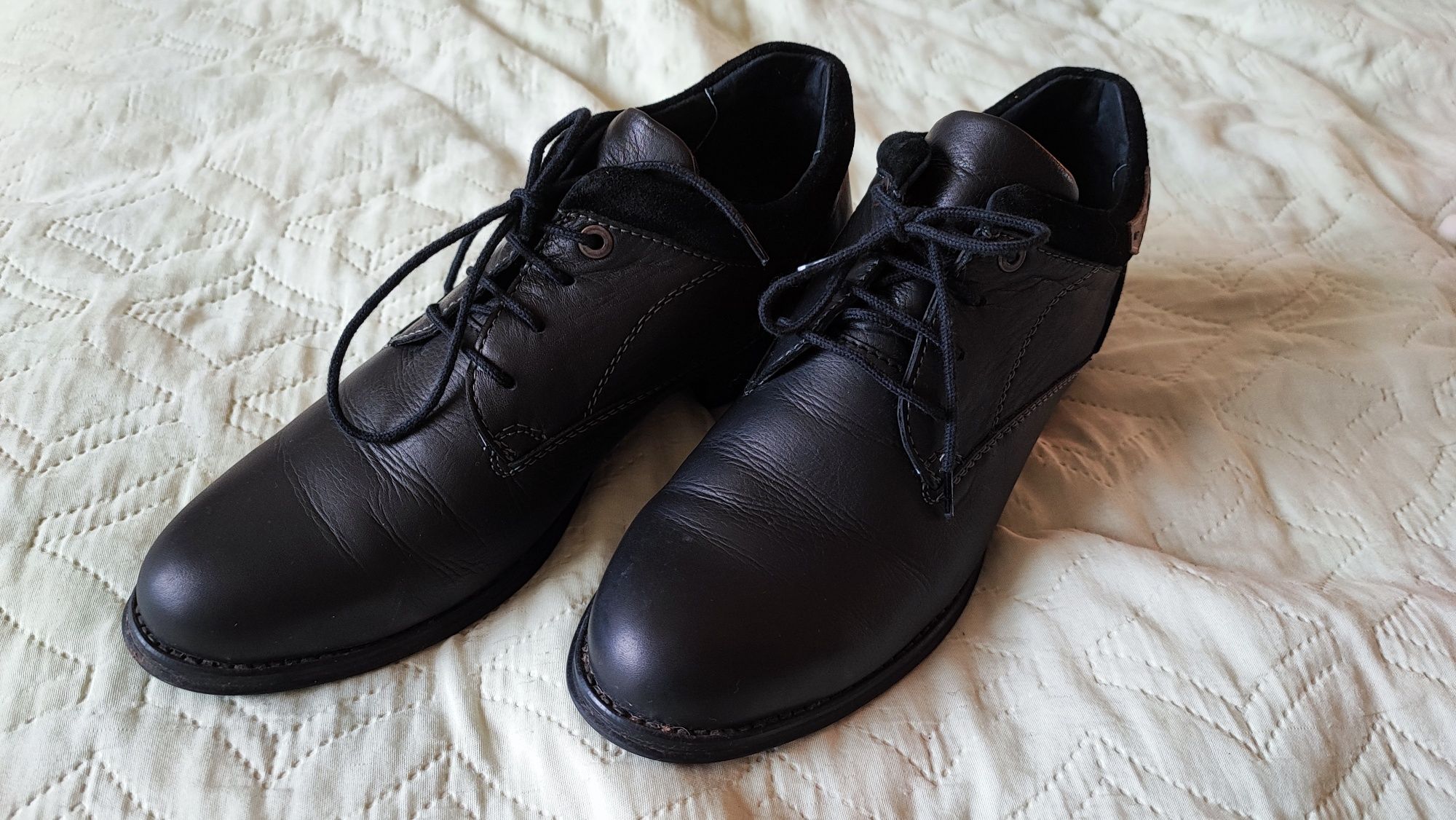 Дамски черни обувки Real, естествена кожа, 39 номер,
