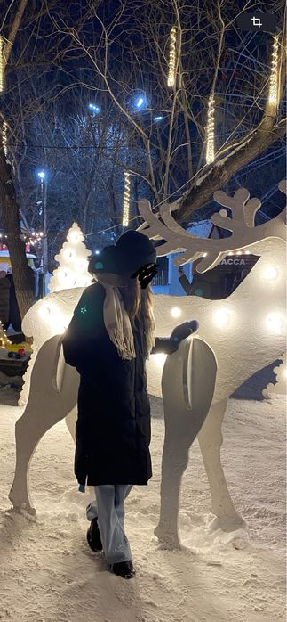 Пуховик зимний подростковый для девочек с капюшоном на кулиске