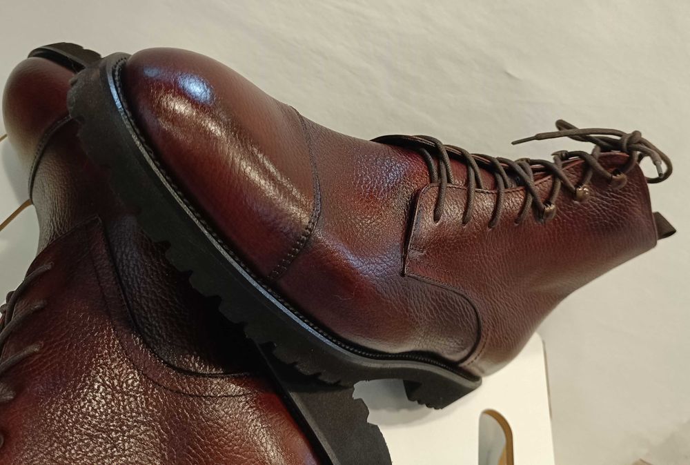 Ghete lace up de lux 45 lucrate manual Minelli NOI piele naturala