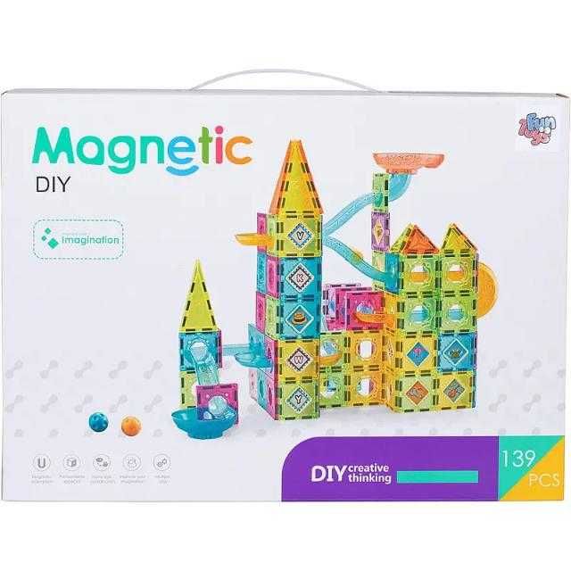 Set Inteligent de Constructie Magnetic,139 piese , Educativ si Creativ