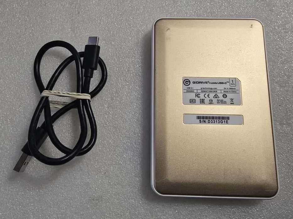 Hard disk extern G-Technology G-DRIVE 1TB USB-C Portable Drive, Gold