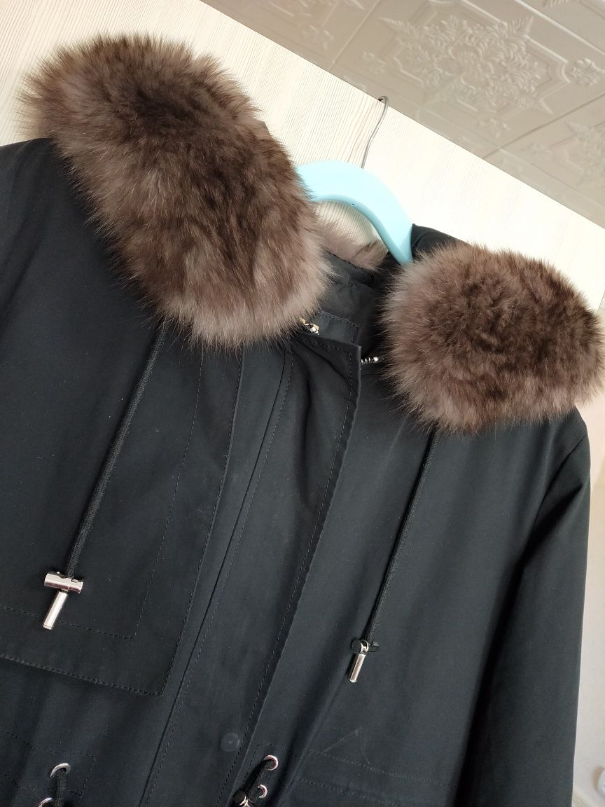Зимняя Парка Куртка с натуральным мехом