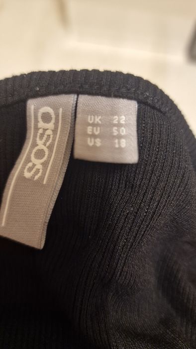 Черна дамска рокля, с леко перест ръкави, ASOS, EU50